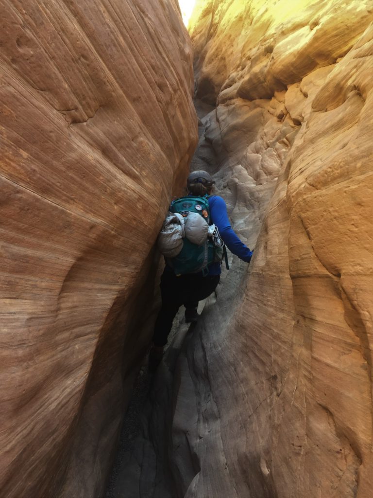 Tight section at the end of Dang Canyon