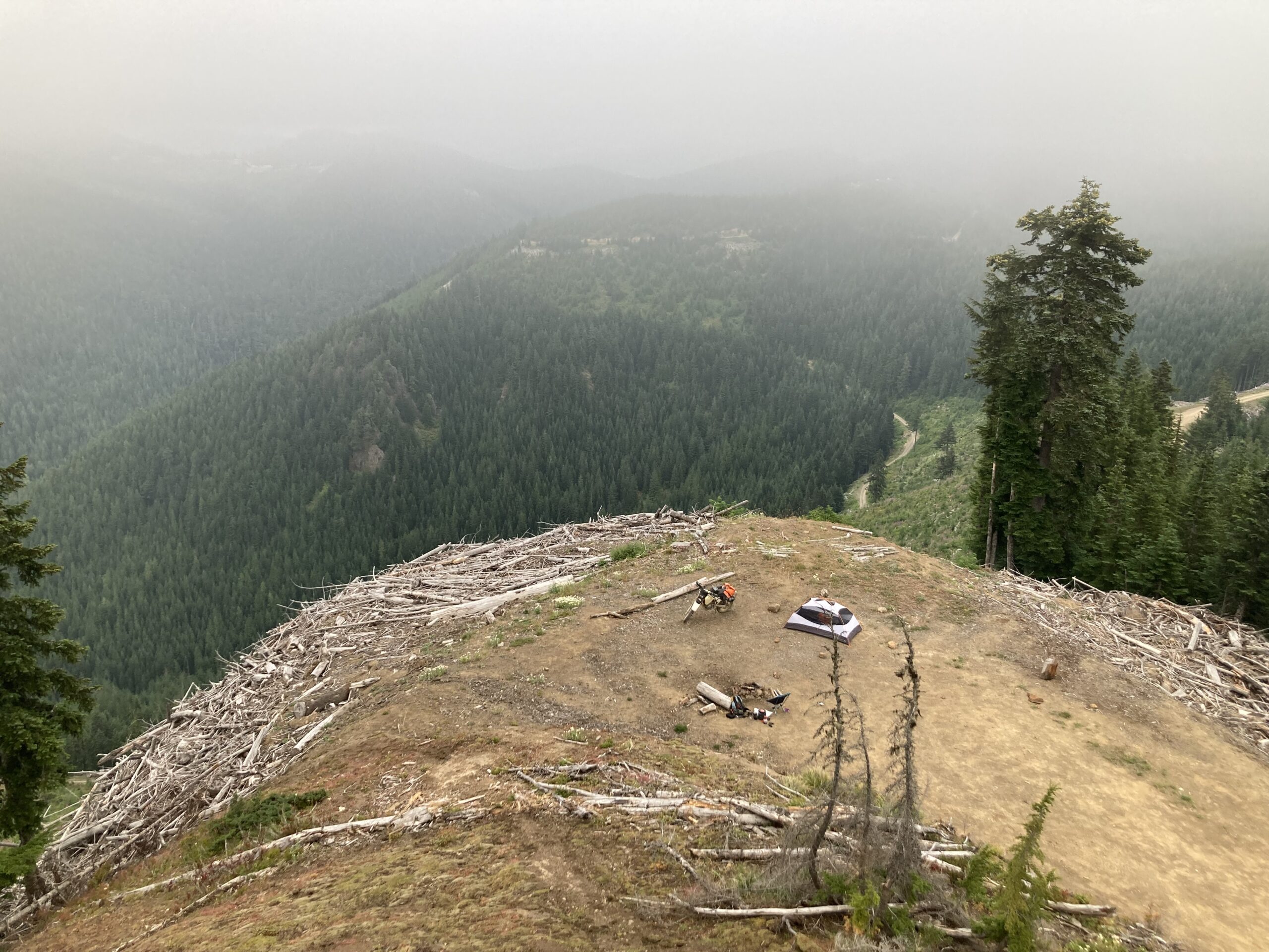 My Naches campsite, just before the fog settled in (Summer, 2022).