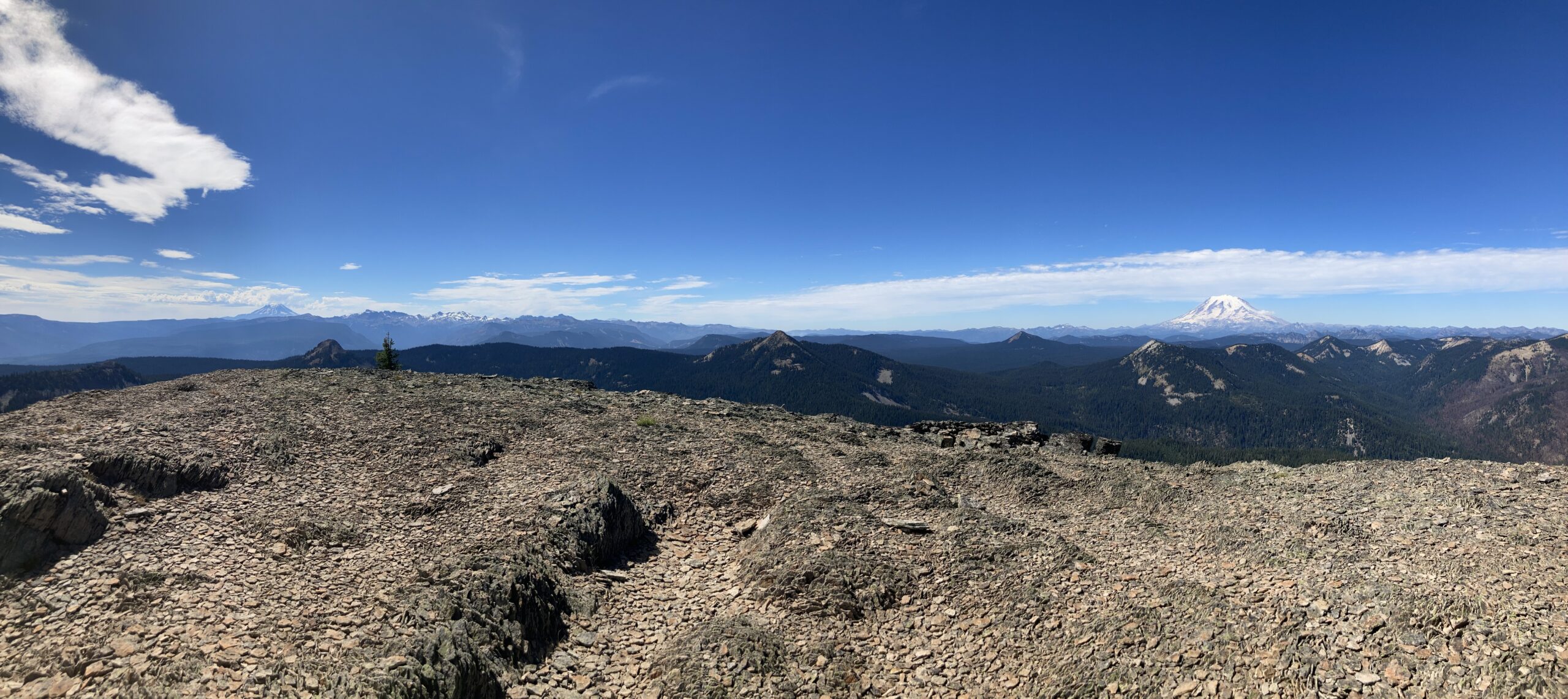 Adams and Rainier from Shellrock Peak